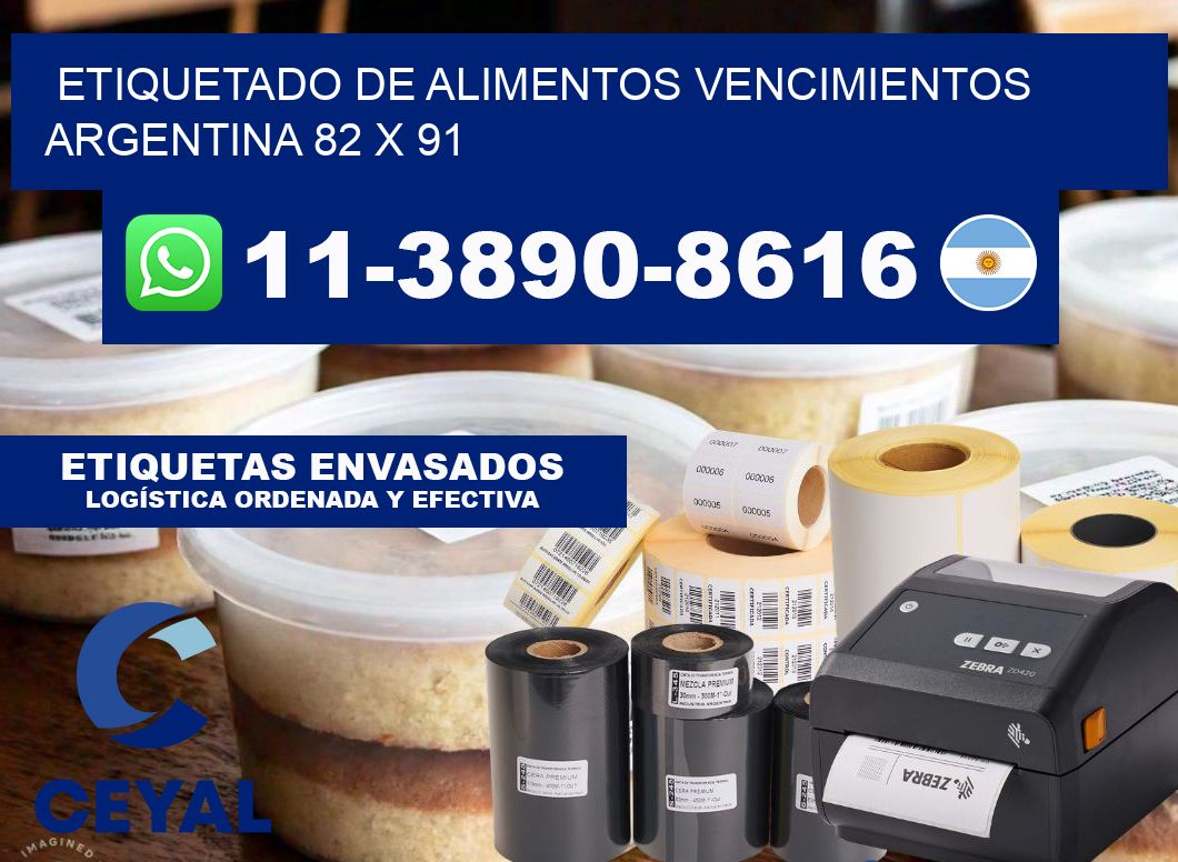 Etiquetado de alimentos vencimientos Argentina 82 x 91