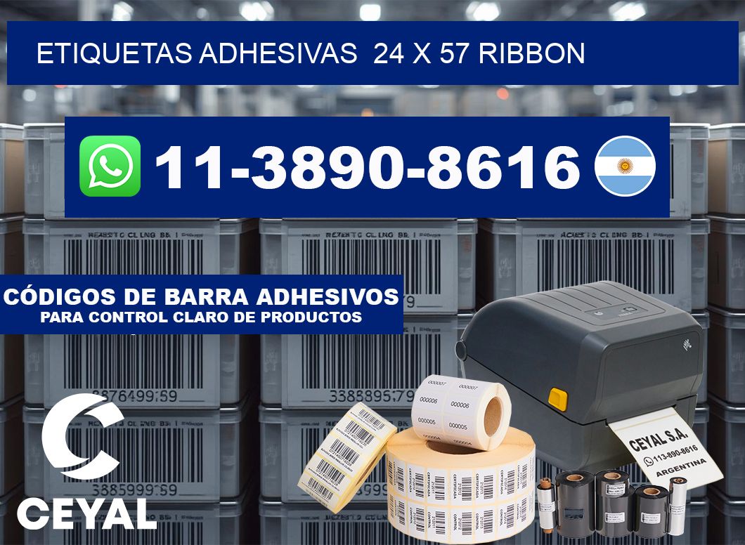 Etiquetas adhesivas  24 x 57 ribbon