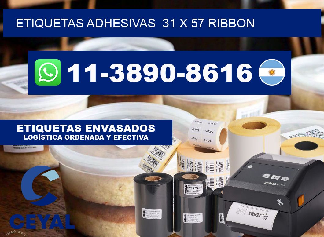 Etiquetas adhesivas  31 x 57 ribbon