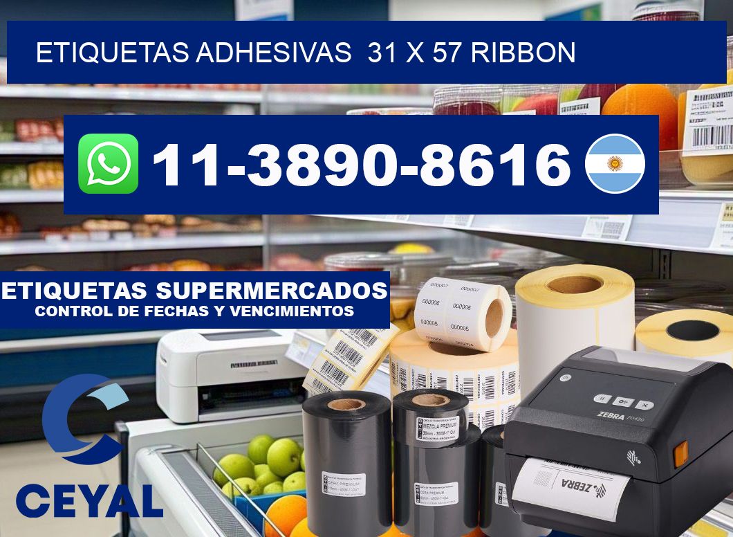 Etiquetas adhesivas  31 x 57 ribbon