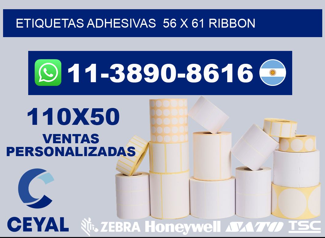 Etiquetas adhesivas  56 x 61 ribbon