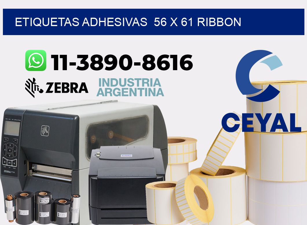 Etiquetas adhesivas  56 x 61 ribbon