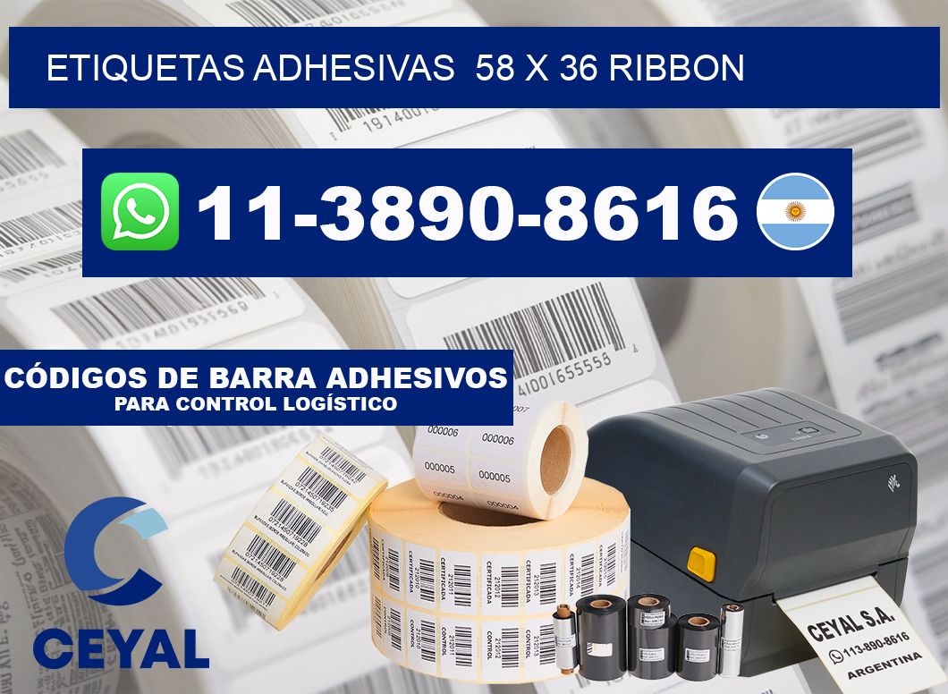 Etiquetas adhesivas 58 x 36 ribbon