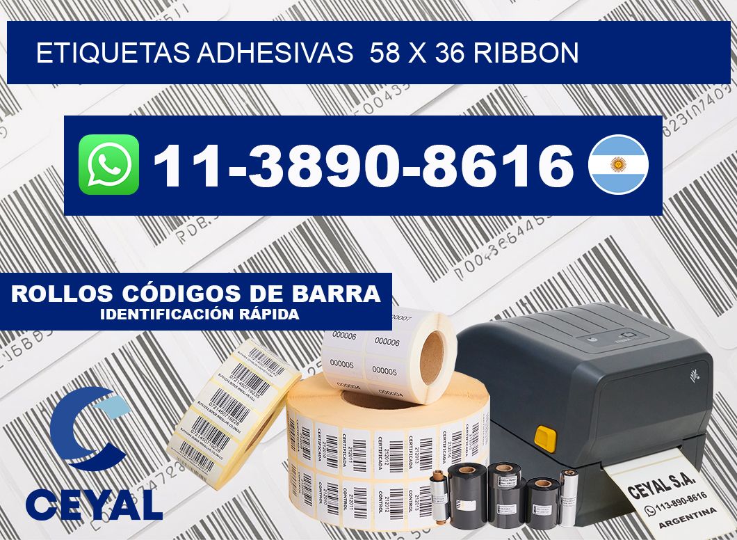 Etiquetas adhesivas  58 x 36 ribbon