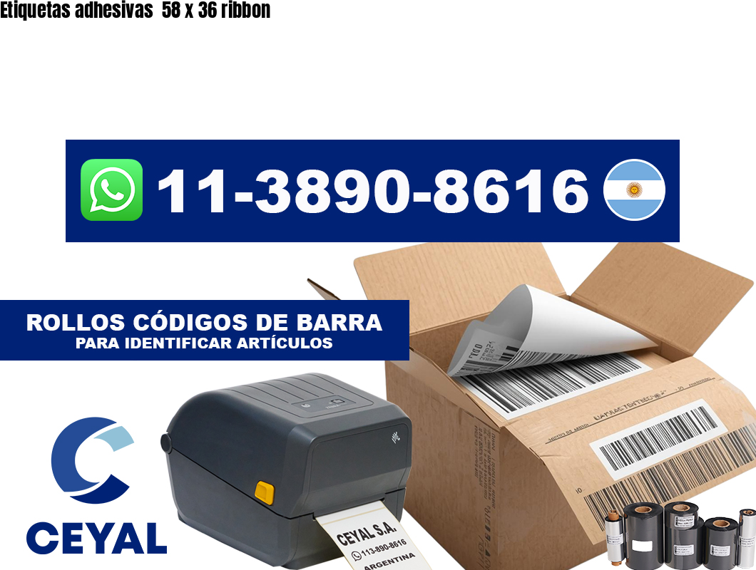Etiquetas adhesivas 58 x 36 ribbon