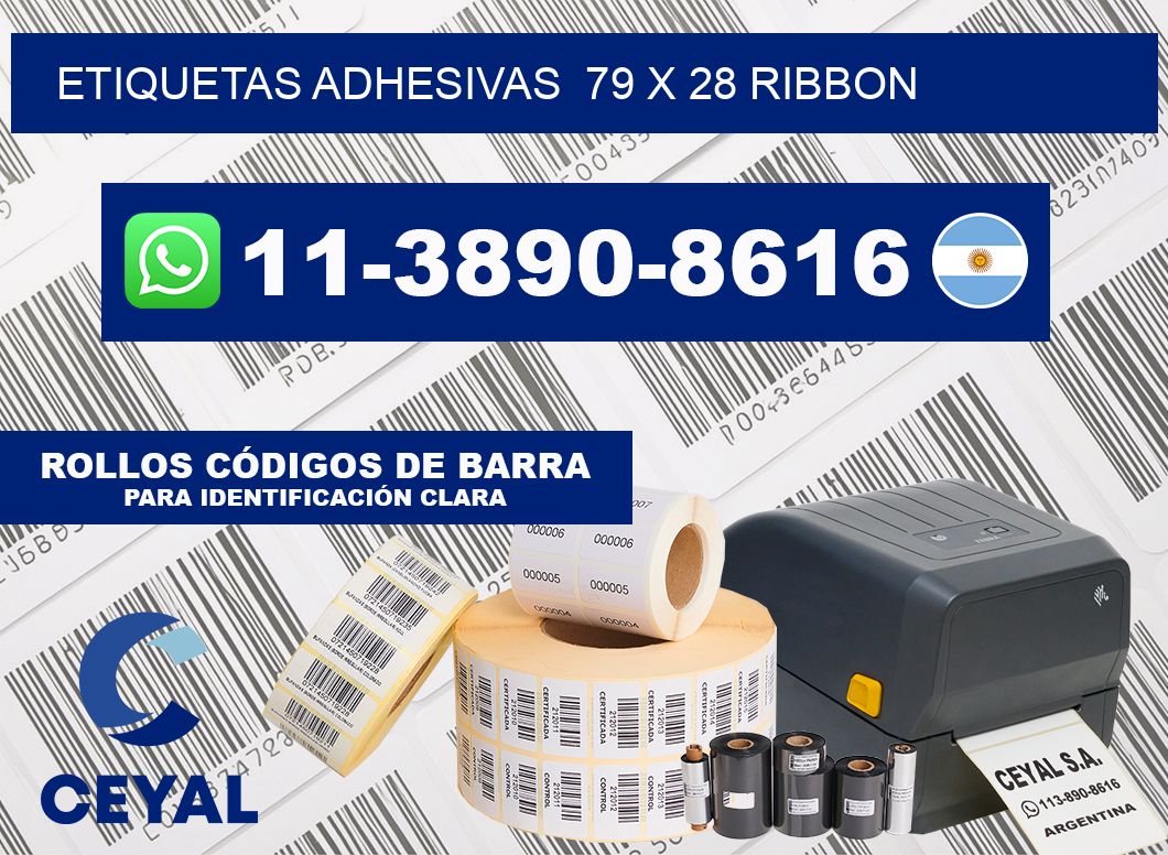 Etiquetas adhesivas  79 x 28 ribbon