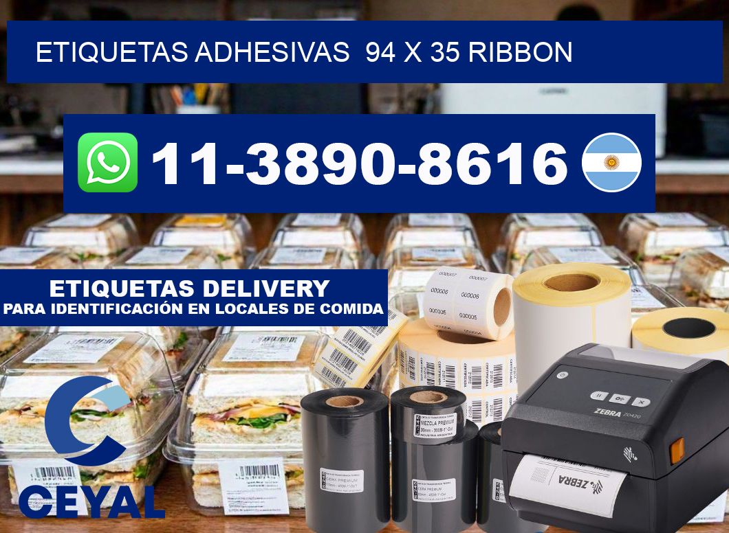 Etiquetas adhesivas  94 x 35 ribbon