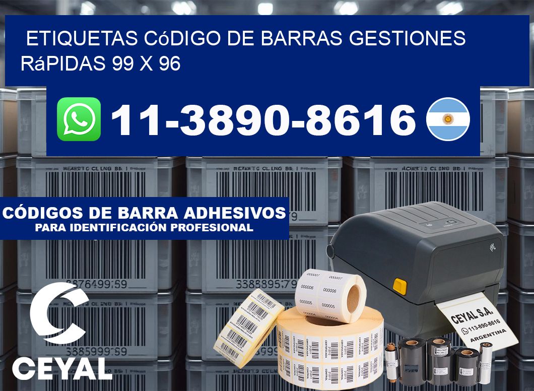 Etiquetas código de barras gestiones rápidas 99 x 96