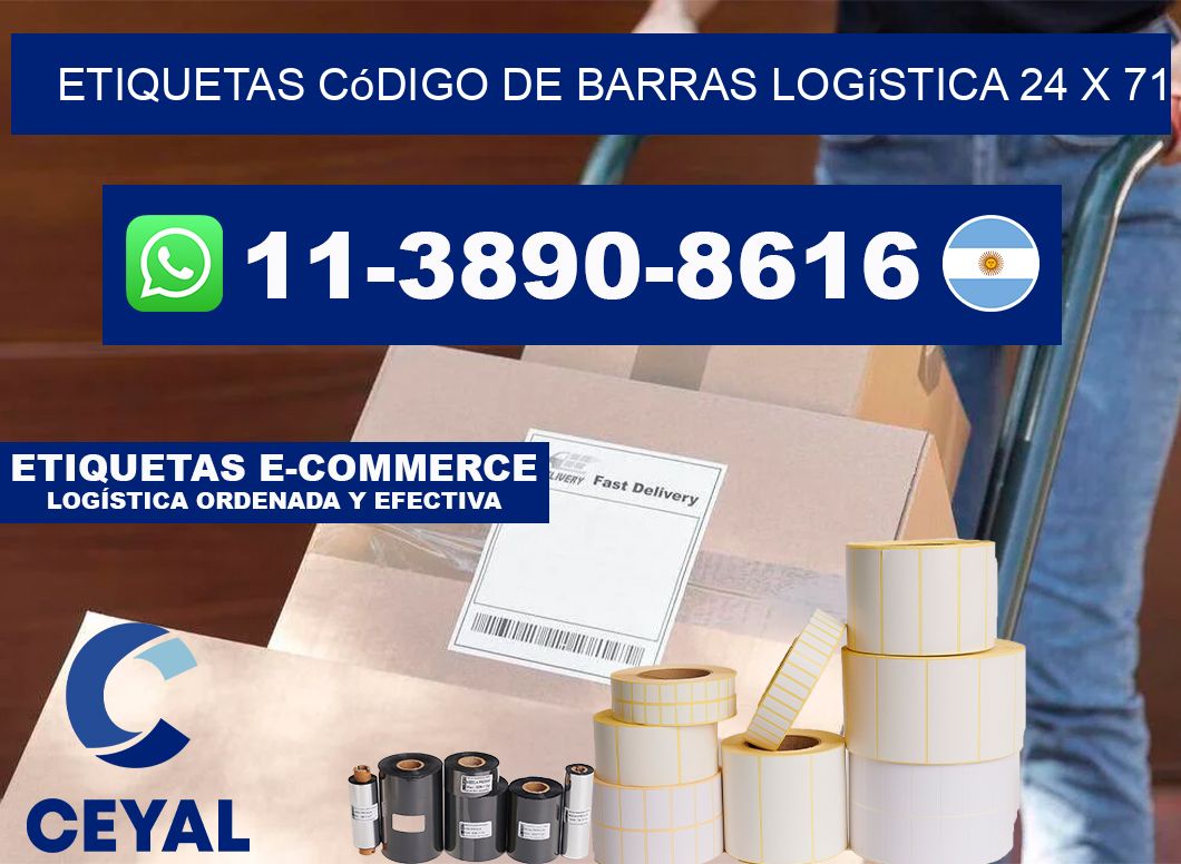 Etiquetas código de barras logística 24 x 71