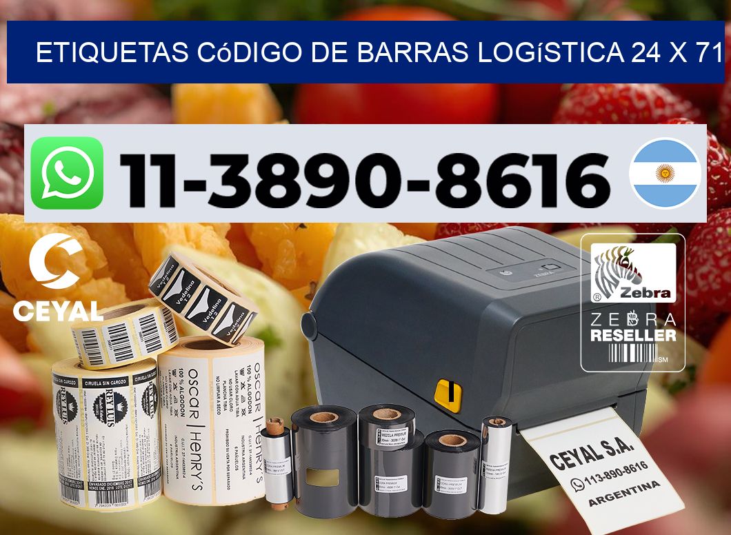 Etiquetas código de barras logística 24 x 71