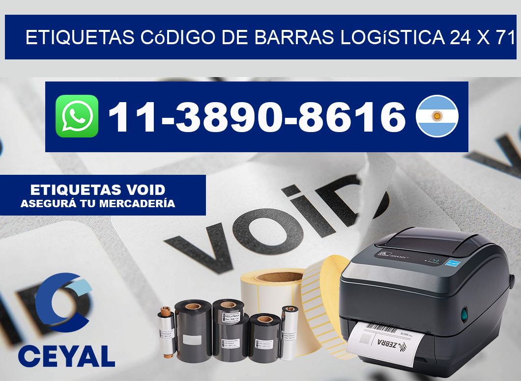 Etiquetas código de barras logística 24 x 71