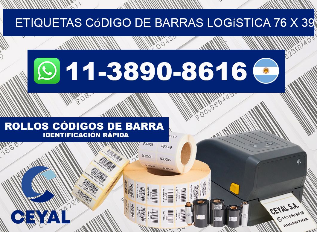 Etiquetas código de barras logística 76 x 39