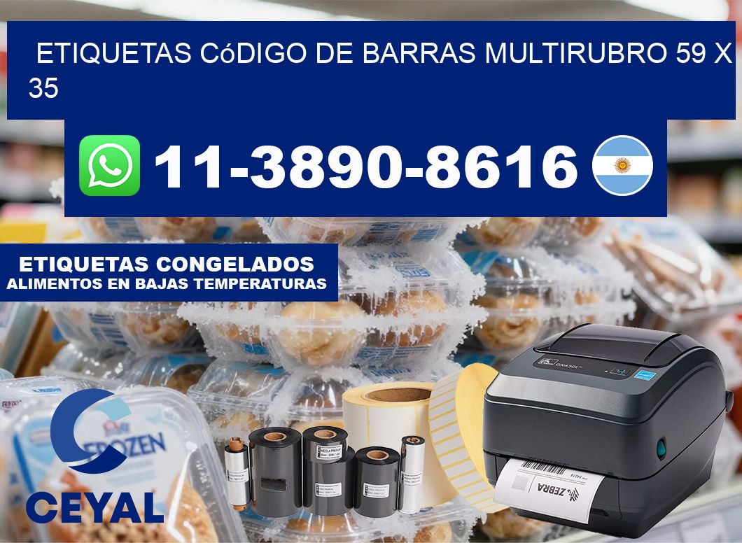 Etiquetas código de barras multirubro 59 x 35