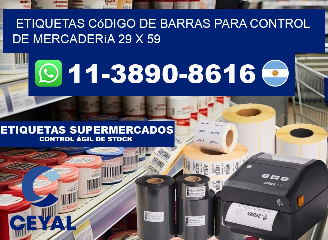 Etiquetas código de barras para control de mercadería 29 x 59