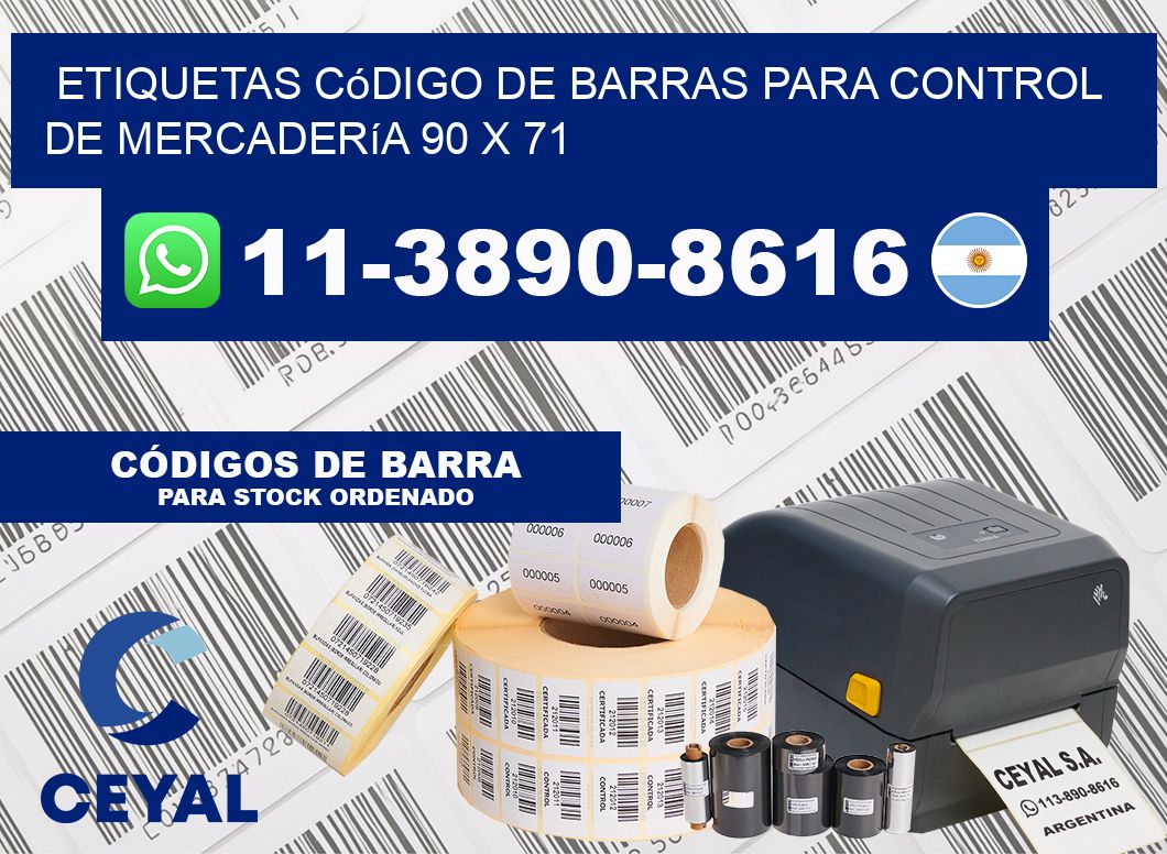 Etiquetas código de barras para control de mercadería 90 x 71