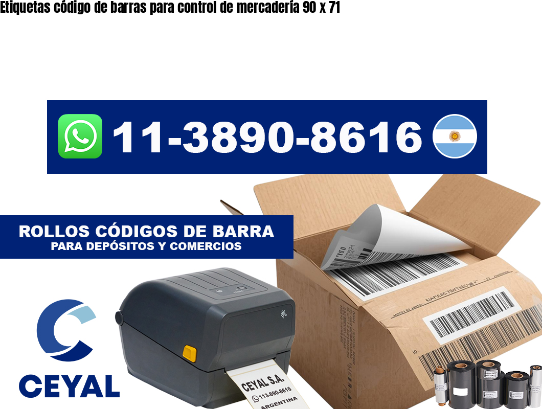 Etiquetas código de barras para control de mercadería 90 x 71