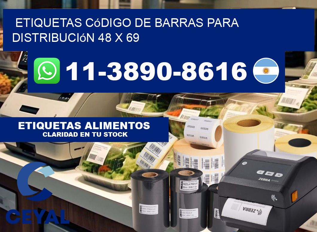 Etiquetas código de barras para distribución 48 x 69