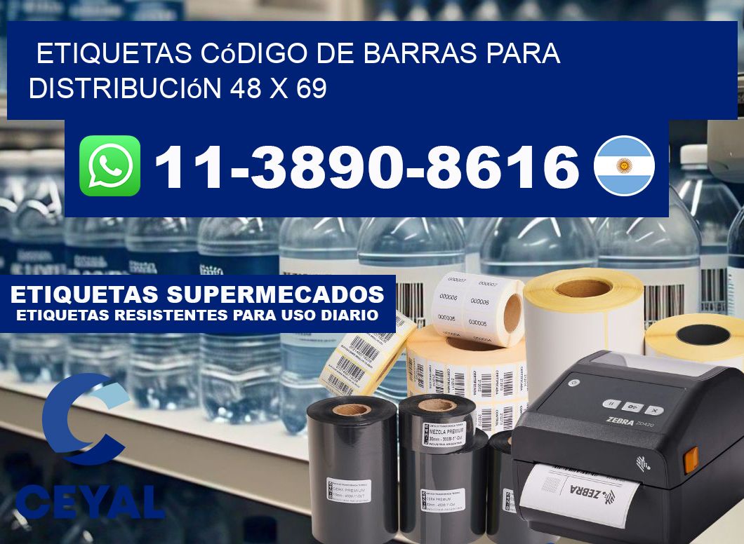 Etiquetas código de barras para distribución 48 x 69
