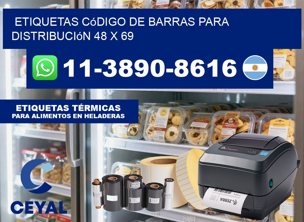 Etiquetas código de barras para distribución 48 x 69