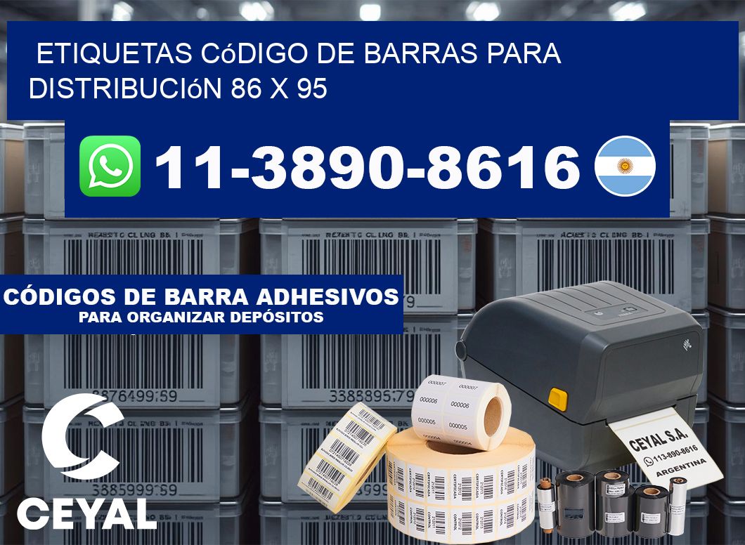 Etiquetas código de barras para distribución 86 x 95