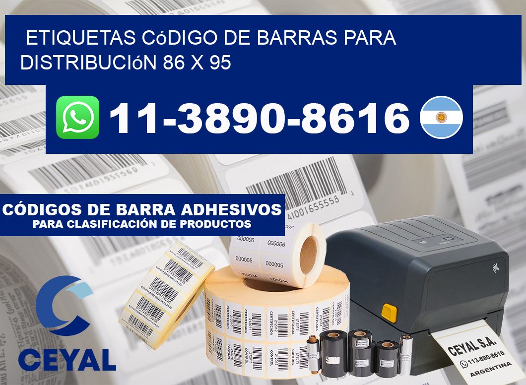 Etiquetas código de barras para distribución 86 x 95
