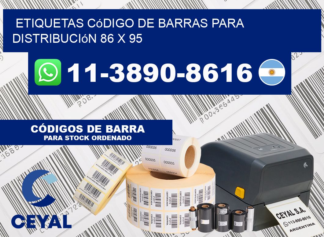 Etiquetas código de barras para distribución 86 x 95