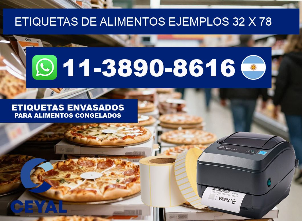Etiquetas de alimentos ejemplos 32 x 78