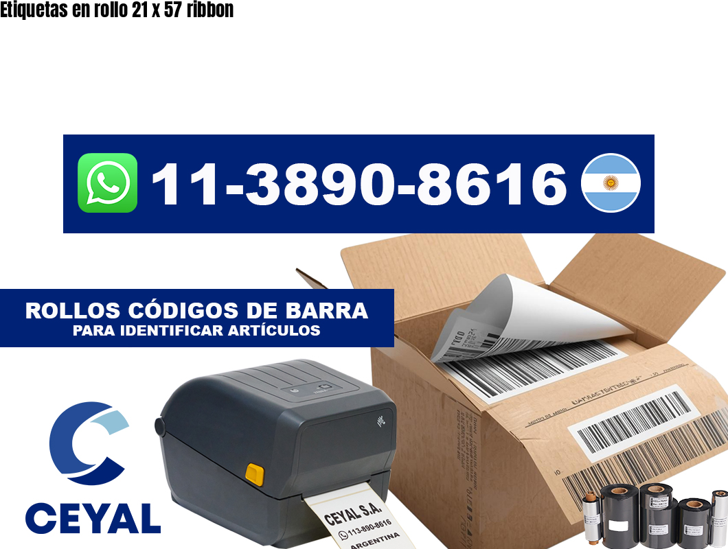 Etiquetas en rollo 21 x 57 ribbon