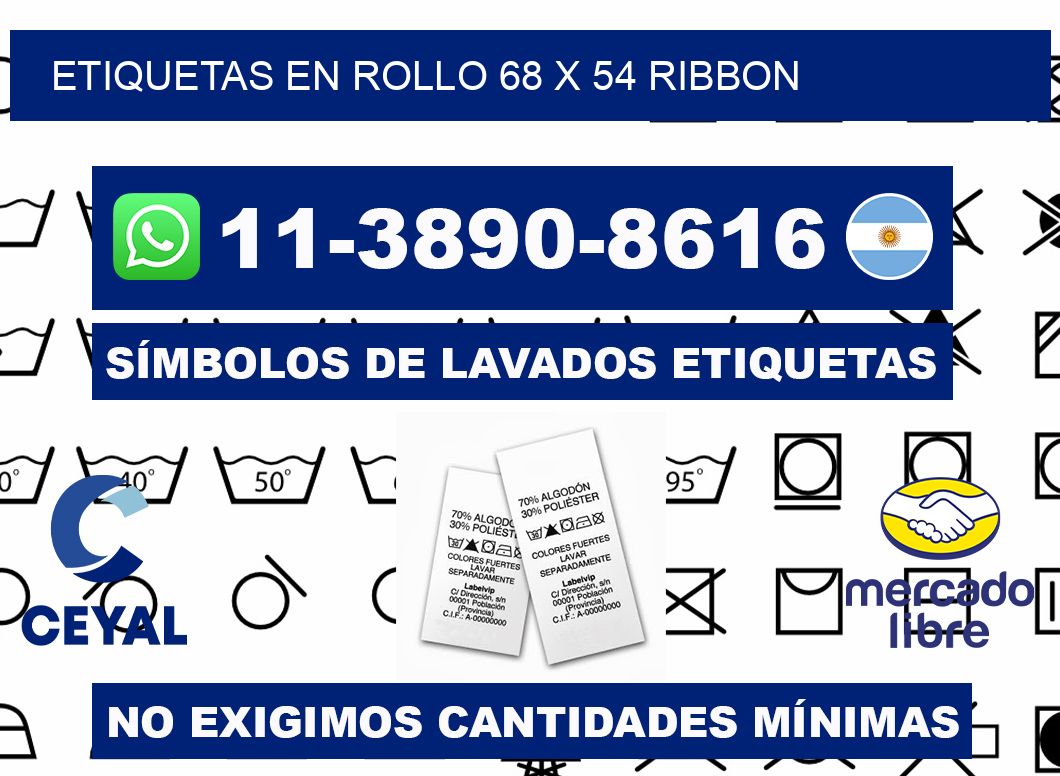 Etiquetas en rollo 68 x 54 ribbon