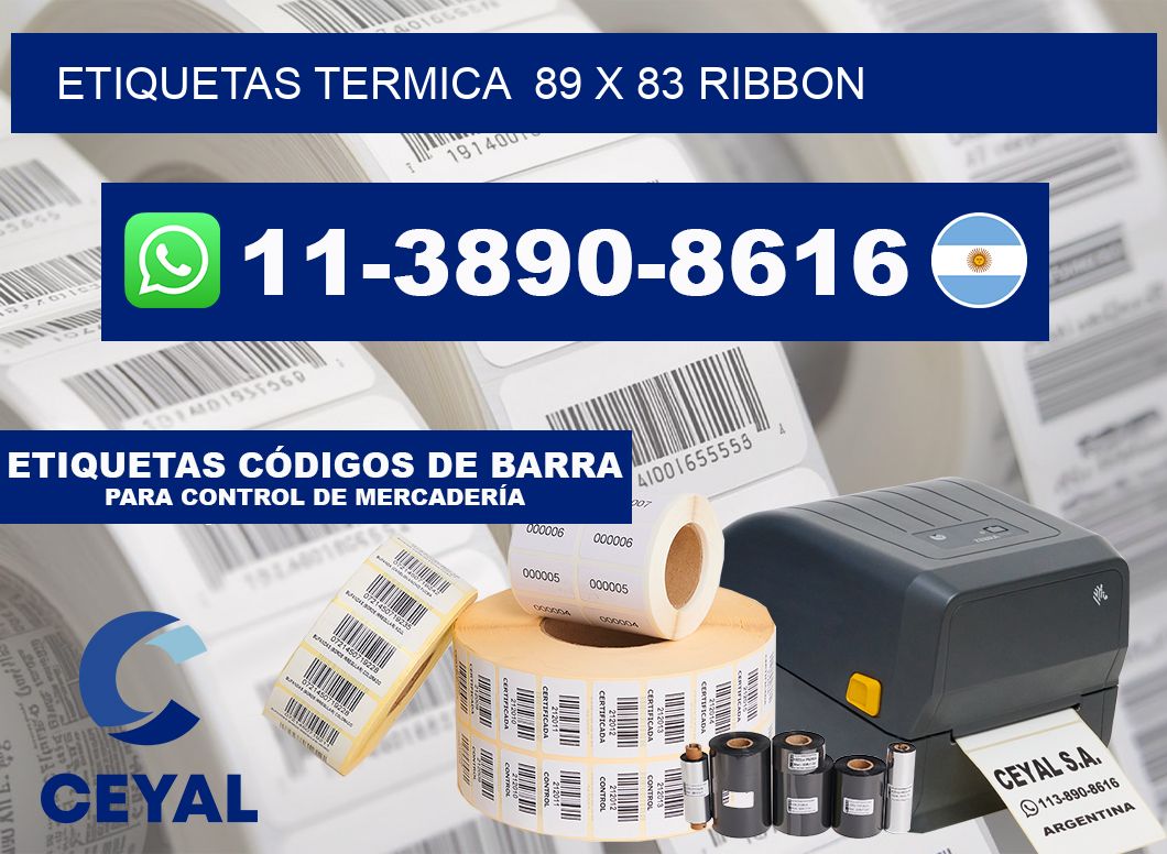 Etiquetas termica  89 x 83 ribbon