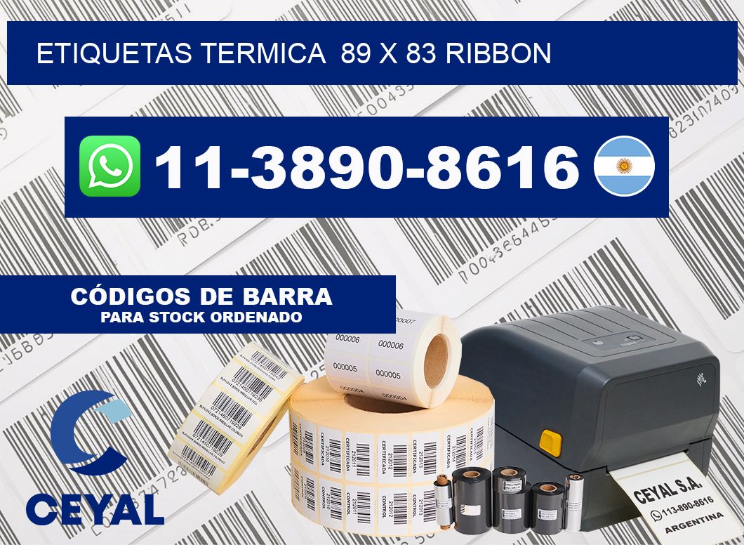 Etiquetas termica  89 x 83 ribbon