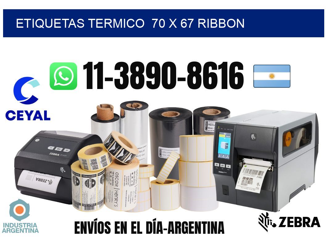 Etiquetas termico  70 x 67 ribbon