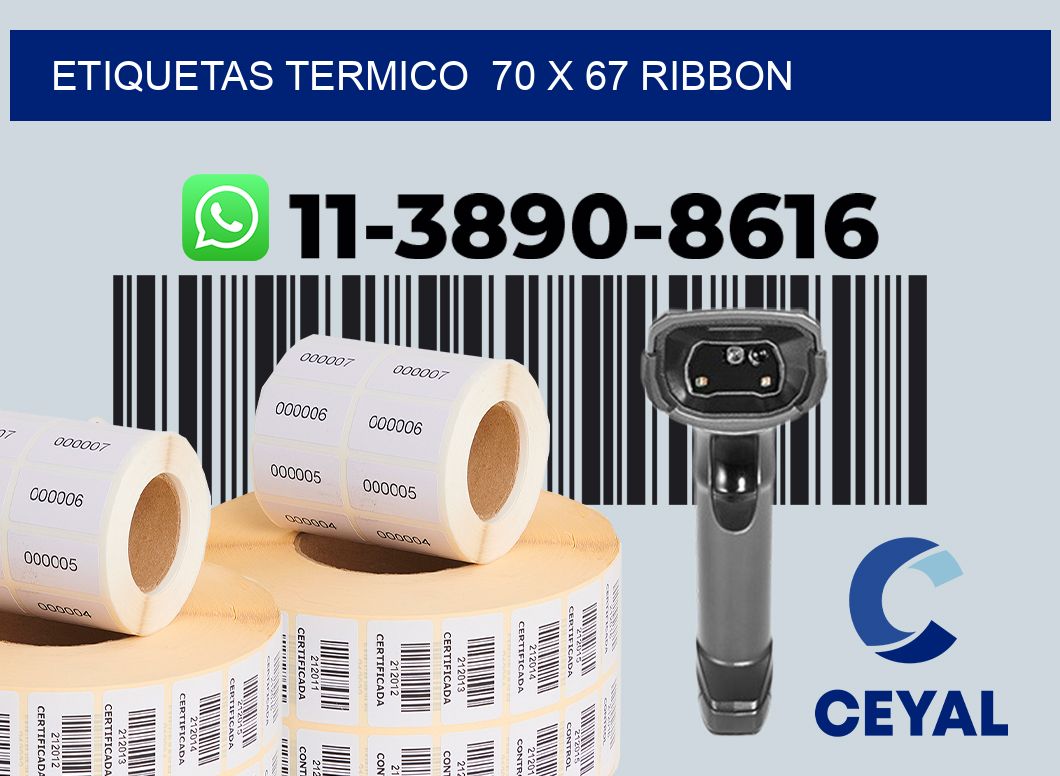 Etiquetas termico  70 x 67 ribbon