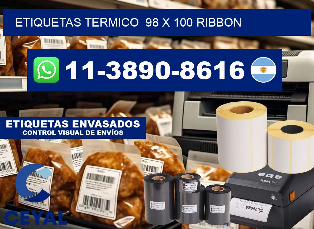 Etiquetas termico  98 x 100 ribbon