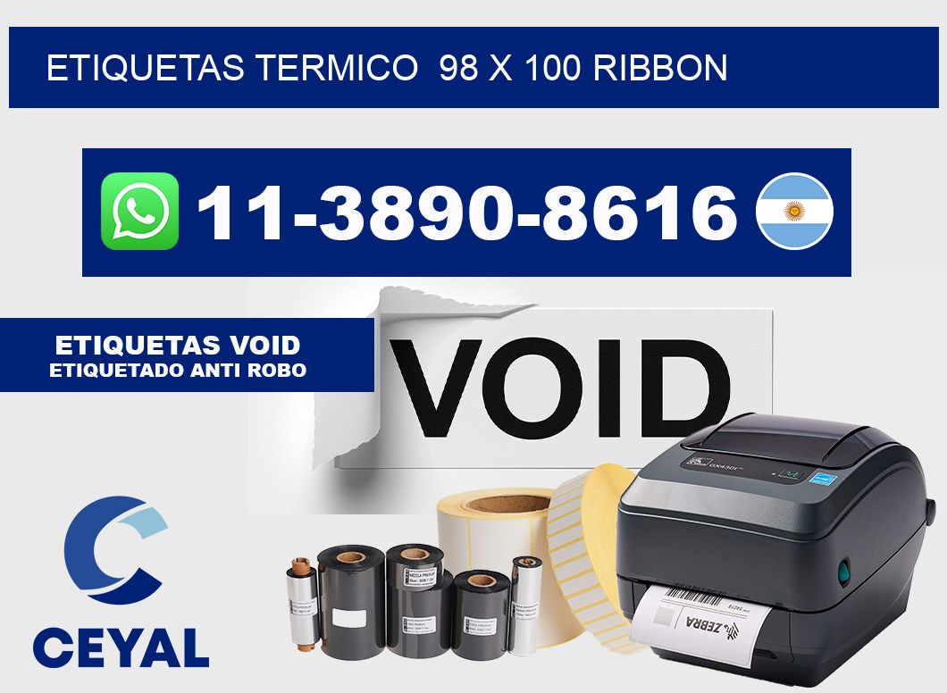 Etiquetas termico  98 x 100 ribbon