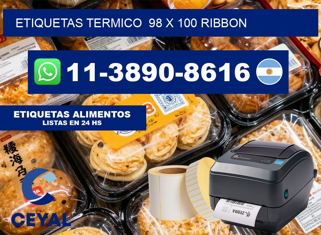 Etiquetas termico  98 x 100 ribbon