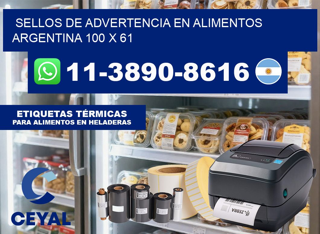 Sellos de advertencia en Alimentos argentina 100 x 61