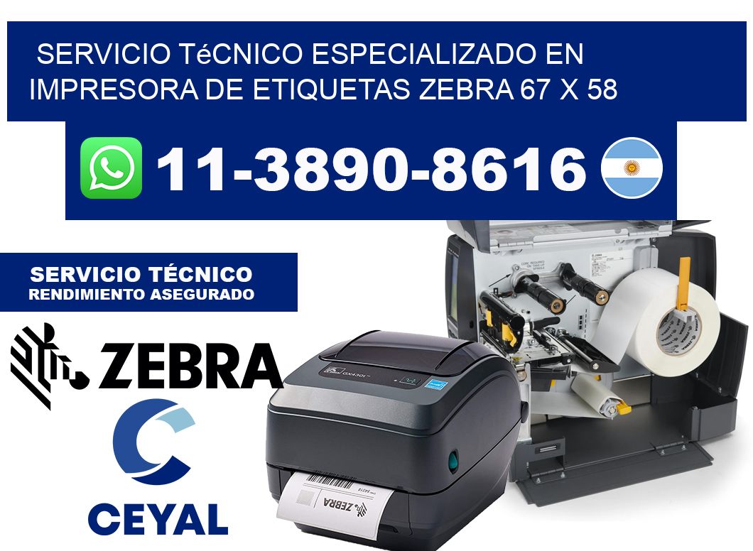 Servicio Técnico Especializado en Impresora de Etiquetas Zebra 67 x 58