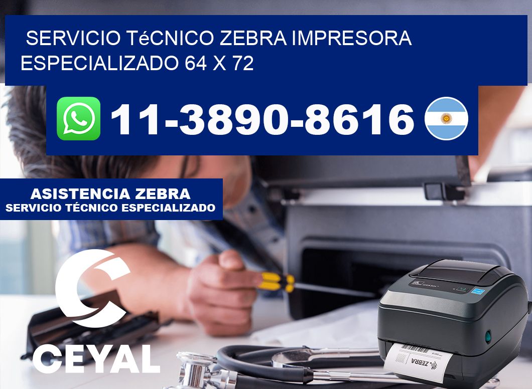 Servicio Técnico Zebra Impresora Especializado 64 x 72