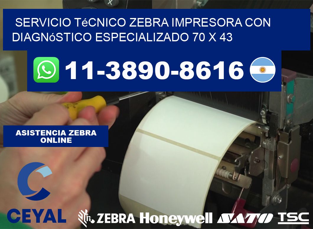 Servicio Técnico Zebra Impresora con Diagnóstico Especializado 70 x 43