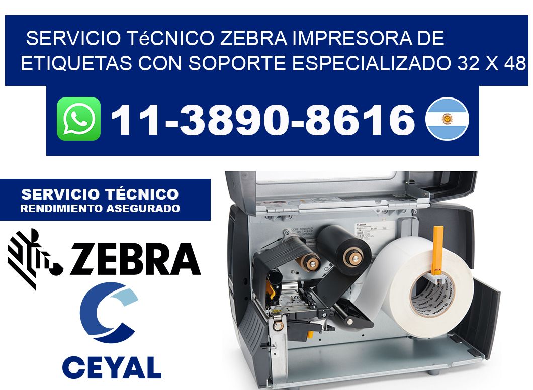 Servicio Técnico Zebra Impresora de Etiquetas con Soporte Especializado 32 x 48