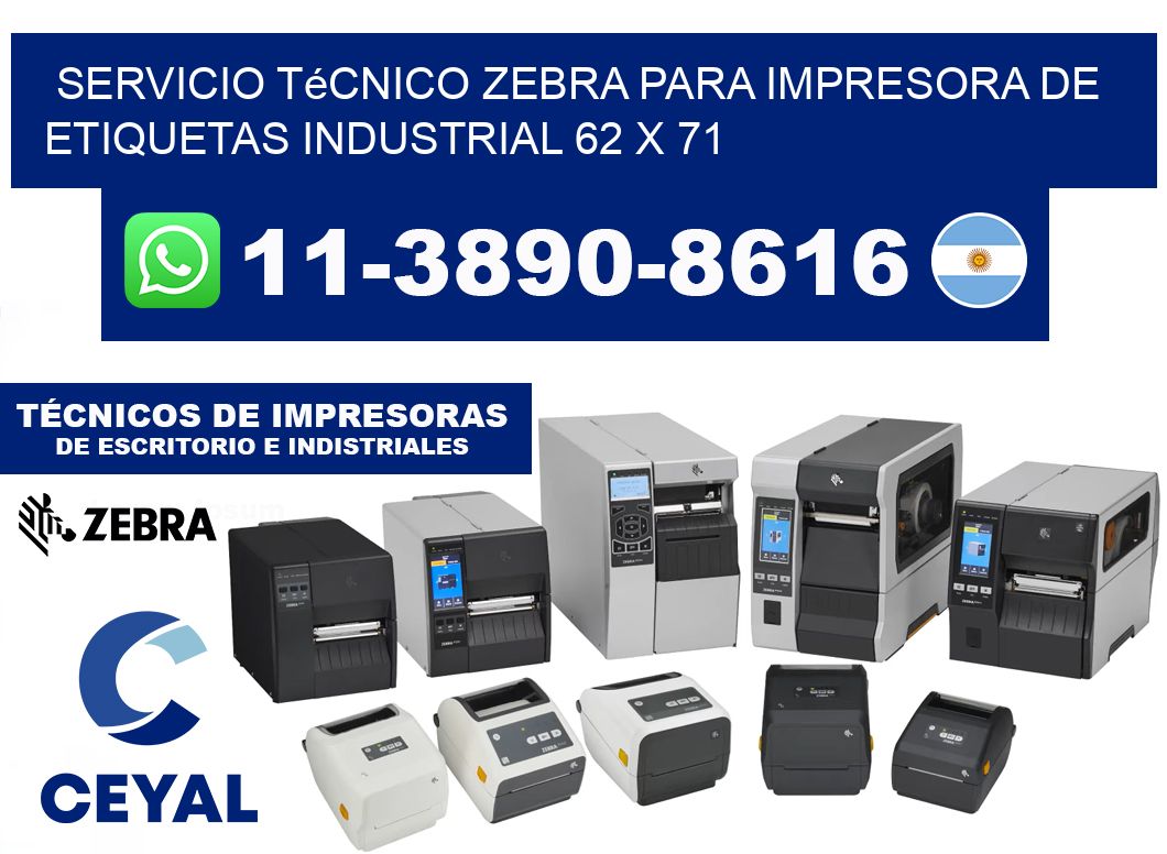 Servicio Técnico Zebra para Impresora de Etiquetas Industrial 62 x 71