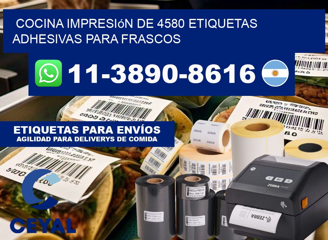 cocina impresión de 4580 etiquetas adhesivas para frascos
