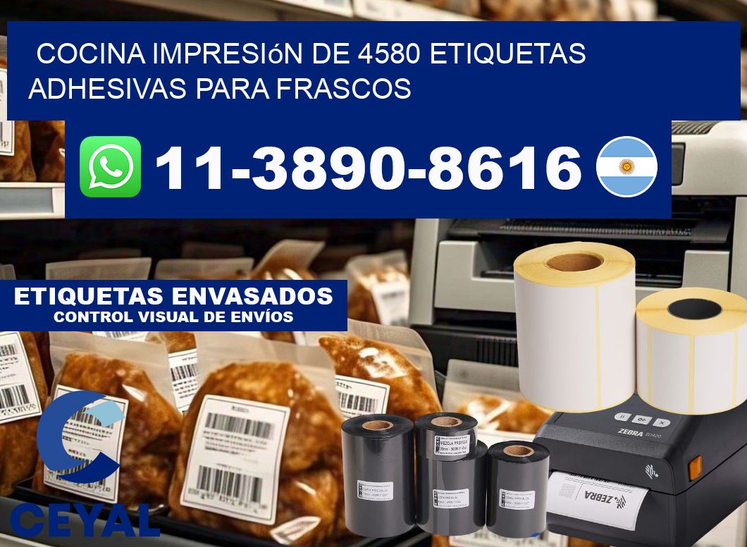 cocina impresión de 4580 etiquetas adhesivas para frascos