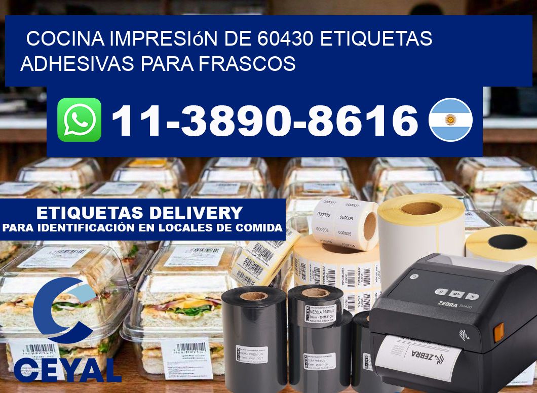 cocina impresión de 60430 etiquetas adhesivas para frascos