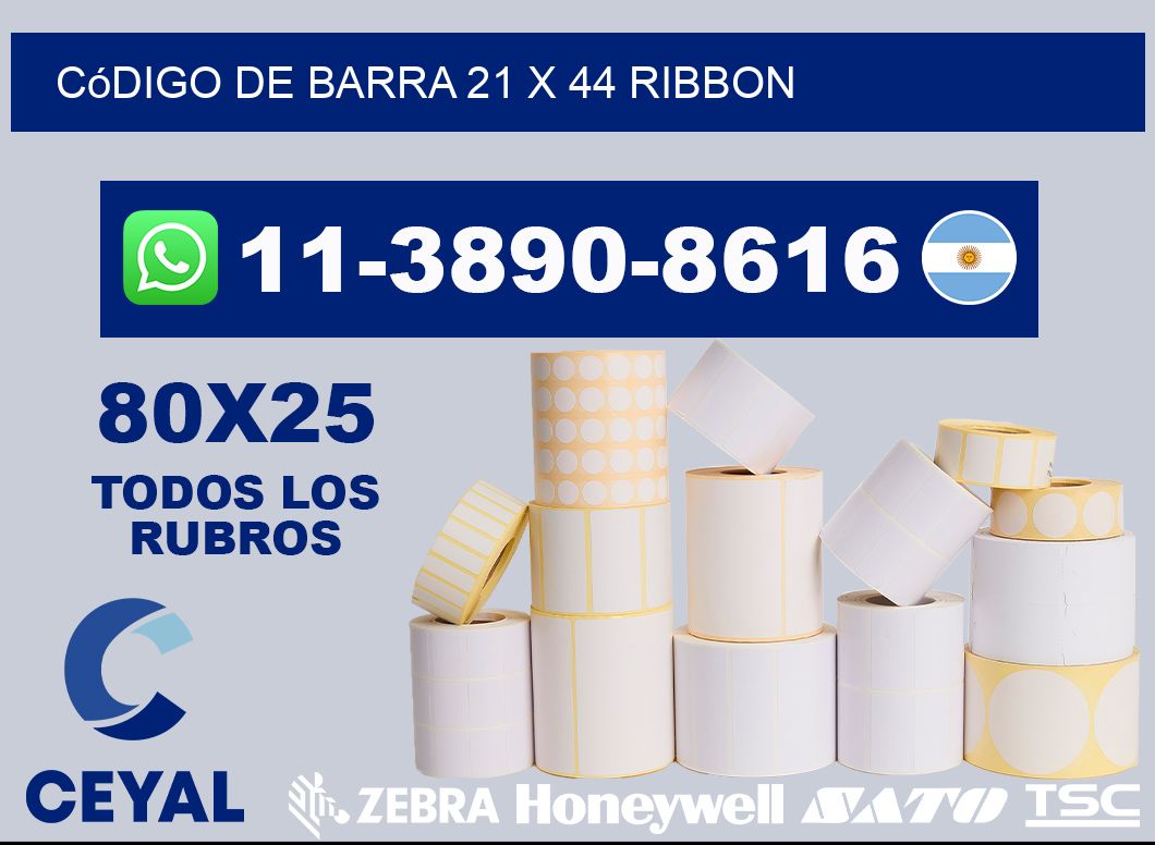código de barra 21 x 44 ribbon