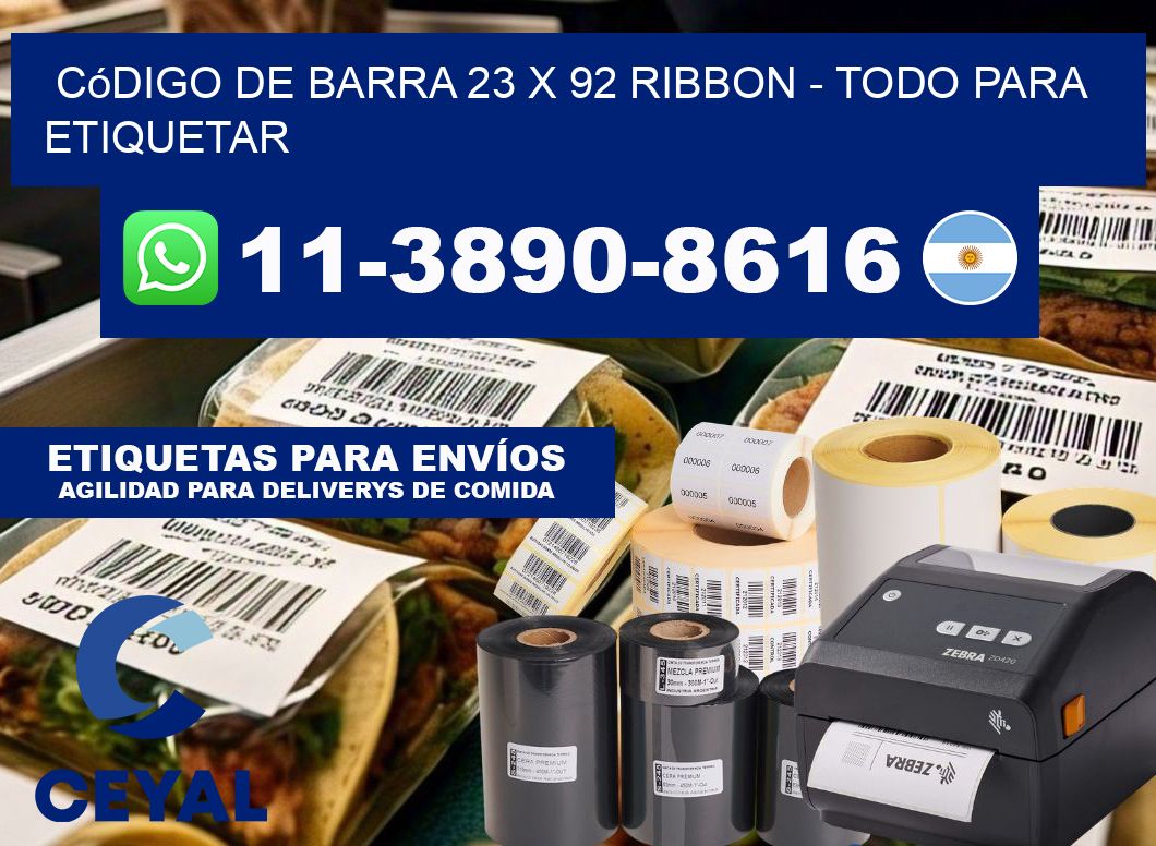 código de barra 23 x 92 ribbon - Todo para Etiquetar