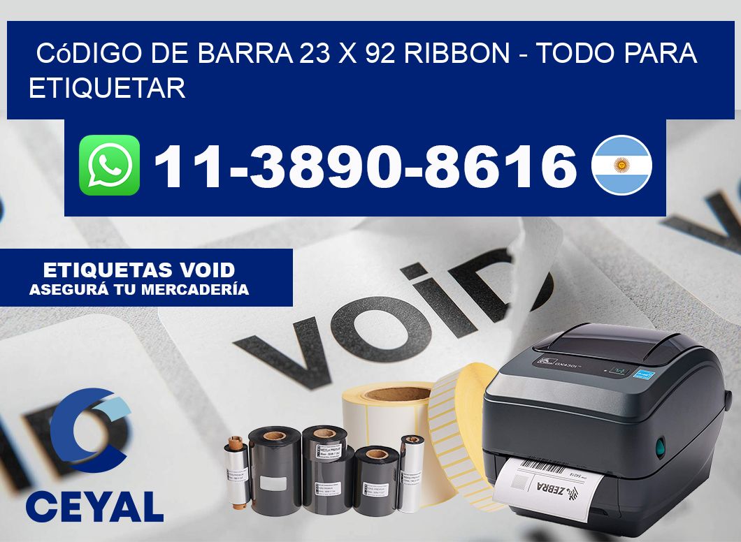 código de barra 23 x 92 ribbon - Todo para Etiquetar