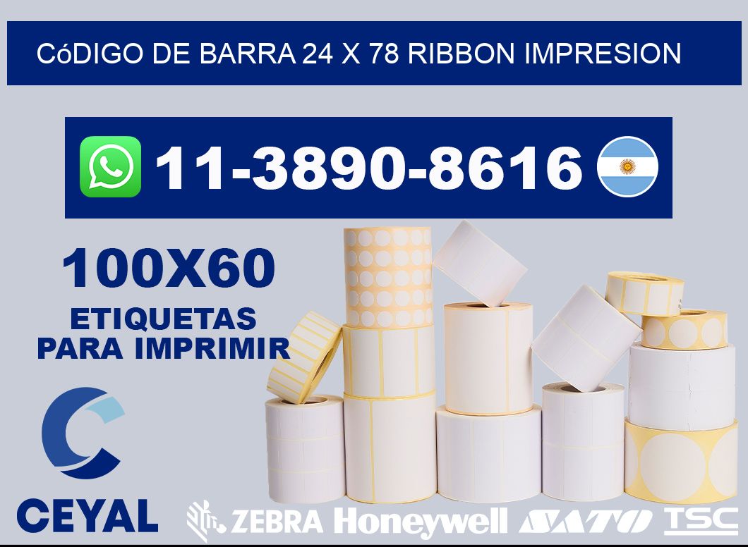 código de barra 24 x 78 ribbon impresion