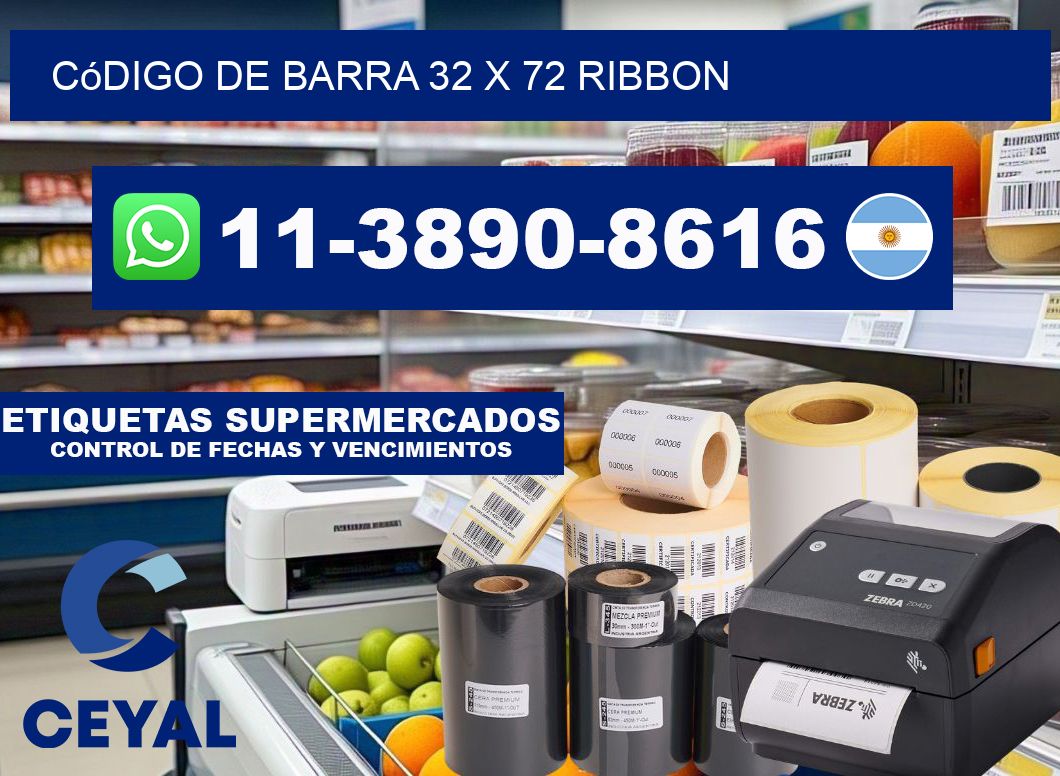 código de barra 32 x 72 ribbon